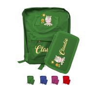 Zaino Scuola e Portapastelli Personalizzati Con Nome e Zebra Bambini Materna Elementari Asilo Medio Unisex Zainetto Cartella Porta Pastelli Bimbo Bimba Gita Viaggio Borsa Studenti Made in Italy