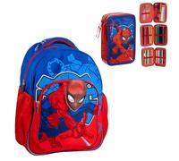 Zaino scuola elementare + astuccio triplo completo Spideman