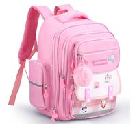 Zaino Scuola Elementare Bambina,Traspirante Cartella Scuola Elementare Bambina di 7-12 anni,per Bambini dalla Prima alla Quinta Elementari,Impermeabile Nylon Grande Zaini Bambini per la Scuolas,Viola