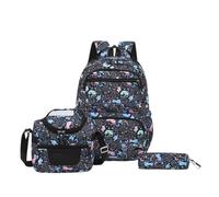 Zaino Scuola Elementare Bambina, Zainetto Bambina,Versatile 3 Piece Lunch Backpack For Students - Spacious School With Pencil And Colorful Cartoon Design For Boys And Girls (Black One Size)