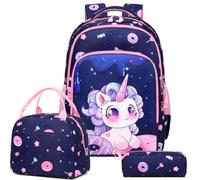 Zaino Scuola Elementare Ragazza Zainetto Bambina Unicorno 3 in 1 Set da Zaini Scuola Primaria Ragazza Borse Scuola Backpack Set for Girls