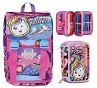 Zaino Scuola Estensibile Mitama Bambino+Astuccio con Contenuto