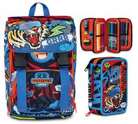 Zaino Scuola Estensibile Mitama Bambino+Astuccio con Contenuto