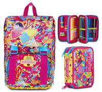 Zaino Scuola Estensibile Mitama Bambino+Astuccio con Contenuto