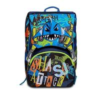 Zaino Scuola Estensibile SJ - Boy Bambino - Blu con diverse fantasie - Flip System con Squalo 3D