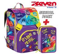 ZAINO SCUOLA INSIDE OUT 2 SEVEN ASTUCCIO + DIARIO SCUOLA ELEMENTARE ORIGINALE
