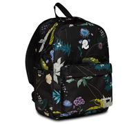 Invicta Zaino Scuola Carlson Fantasy, Nero Fantasia a Fiori, New Way Zaino Mono Scomparto con Tasca Porta PC e Tasca Porta Borraccia, Scuola, Università, Ragazza