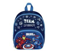 Zaino scuola materna Marvel Avengers ragazzi - Personalizzato con nome - Zaino per bambini con tasca anteriore, Zaino Avengers