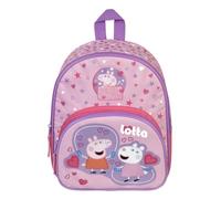 Zaino scuola materna Peppa Pig rosa ragazza - Personalizzato con nome - Zaino da ragazza con tasca anteriore - 2 scomparti, Zaino Peppa Piga Rosa