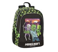 Franco Cosimo Panini Editore, ZAINO SCUOLA ORG.MINECRAFT MOVIE Unisex-Bambini e ragazzi, nero/verde, Medio