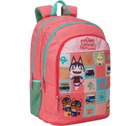 Zaino Scuola Organizzato Animal Crossing alto 43cm rosa antico 68135