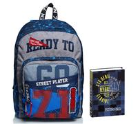 Zaino Scuola Outsize SEVEN - STREET PLAYER, Blu, Doppio Scomparto + Diaro 12