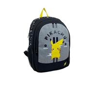 Zaino Scuola Pokemon Pikachu - DOPPIO COMPARTIMENTO - Adattabile al carrello, Spallaccio imbottito - Scomparto portapacchi. - 44 X 31 X 21,5 CM, multicolore, M, Casual
