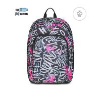 Seven Zaino Scuola Pro XXL Detach con Cuffie Wireless, Nero Fucsia, Tasca Interna Porta PC e Tasca Laterale per Borraccia, 33 L, Scuola Media e Superiore, Zaino Ragazza