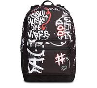 Zaino Scuola Reversibile Seven - The Double 2in1 - Nero - Con Dispositivo wireless e Pennarelli per lato personalizzabile