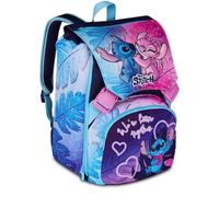 Seven Zaino Doppio Lilo & Stitch Scomparto Estensibile, Lilla, Maxi Capienza, Schienale Preformato, Bambina, Scuola Elementare