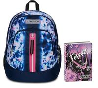 Zaino Scuola Seven Advanced, CLOUDY SHAPES, Blu Rosa, Doppio Scomparto con USB PLUG, Tasca Porta Borraccia + Seven Diario 12 Mesi, Viola, Ragazza