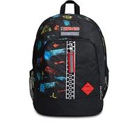 Zaino Scuola Seven Advanced - Scratchy Boy Ragazzo - Nero - Doppio scomparto con Porta di Ricarica USB - Tasca porta borraccia