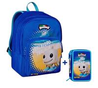 Zaino Scuola Seven Doppio Scomparto Tralalero Tralala Brainrot + Astuccio 3 zip