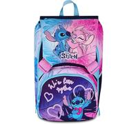 Zaino Scuola Seven Lilo & Stitch Lilla, Doppio Scomparto Estensibile