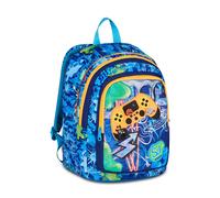 SJ GANG STYLE JAM GANG Zaino Scuola Advanced JOYFUL PINS BOY, Blu, 29L, Doppio Scomparto, Inserto controller con pins, Tasca frontale, Tasca portaborraccia, Scuola elementare, Bambino