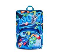 SJ GANG STYLE JAM GANG Zaino Scuola Estensibile SPACE RIDE, Blu, 24L, Zip Laterali, Ali missile a scomparsa, Applicazione astronauta 3D, Tasca frontale, Tasca portaborraccia, Scuola elementare,Bambino