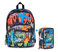 Zaino Scuola SJ Seven Gang Ever High Flames Doppio Scomparto + Astuccio 3 Zip