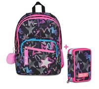 Zaino Scuola SJ Seven Gang Ever Star Drafts Doppio Scomparto + Astuccio 3 Zip