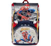 Zaino Scuola Spiderman Rosso Doppio Scomparto Organizzato con Zip Laterali Seven