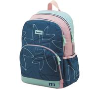 Zaino scuola Tandem doppio corpo 13 L con spallacci ergonomici imbottiti, adattabile al carrello e tasche per libri e bottiglie, blu navy
