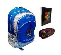 Zaino Scuola tondo compatibile con Harry Potter Gold per bambini ragazzi scuola primaria - 3 Scomparti zip + astuccio ovale + Diario + Omaggio Portachiave personaggio