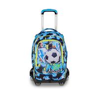 SJ GANG STYLE JAM GANG Trolley Jack 8 ruote GLOWGAME, Blu, 34L, Scomponibile, Cross-over System, 3 in 1, Spallacci a scomparsa, Tasca portaborraccia, Barra regolabile, Scuola elementare, Bambino