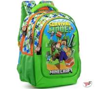Zaino Scuola Elementare Bambini 43x33x15 cm - Multitasche Per Minecraft Fan - Schienale Ergonomico, Spallacci Imbottiti, Tasche Porta Borraccia, Grande Capacità e Design Brillante