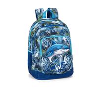 WWF - Zaino Scuola Ufficiale WWF, 2 Ampi Vani, 1 Tasca Frontale, 2 Tasche Laterali n Rete, Spallacci Imbottiti, Retro e Fondo Termoformati, Chiusure a Zip, 32x43Hx23cm