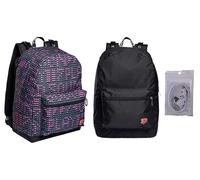 ZAINO SEVEN DOUBLE LEDWALL REVERSIBILE ROSA/NERO SCUOLA MEDIA SUPERIORI