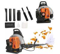 Zaino soffiatore a benzina, 63 CC, motore a 2 tempi, raffreddamento ad aria, soffiatore per foglie, gonfiatore posteriore, 665 CFM, multiuso, per soffiare foglie, sabbia, ghiaia per giardino esterno