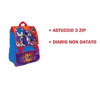 ZAINO SONIC SCUOLA ELEMENTARE CON ASTUCCIO E DIARIO ORIGINALE PROMOZIONE