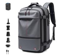 Zaino Sottovuoto Da Viaggio, Zaino A Compressione Sottovuoto, Antifurto, Con Blocco Password, 60 L, Confezionato Sottovuoto, Separazione Asciutto E Bagnato For Uomo(Gray,Air Pump)
