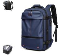 Zaino Sottovuoto For Bagaglio A Mano, Zaino Sottovuoto Con Airbag E Di Vuoto For Viaggi, Zaino Da Viaggio Sottovuoto Con Pompa, Valigia Sottovuoto Impermeabile Da Uomo(Blue,Manual Press)