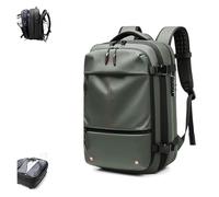 Zaino Sottovuoto, Zaino Sottovuoto Bagaglio A Mano Con Pompa, Idrorepellente Espandibile 60L Con Compressione Sottovuoto, Zaino Sottovuoto Antifurto Con Airbag For Viaggi(Green,Manual Press)