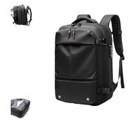 Zaino Sottovuoto, Zaino Sottovuoto Espandibile - Viaggi Senza Pensieri, Zaino Da Viaggio Sottovuoto Impermeabile 2025 Con Grande Capacità E Pompa, Con Protezione Antifurto(Noir,Manual Press)