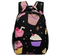 Zaino Space Galaxy Ice Cream Cake Black Backpack Grande Daypack Resistente Zaino Da Scuola Per Notebook Scuola Campeggio