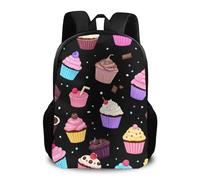 Zaino Space Galaxy Ice Cream Cake Black Backpack Resistente Zaini Grande Zainetto Per Office Computer Campeggio