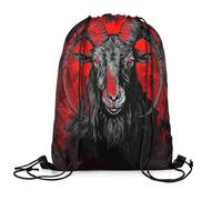 Zaino Sportivo Goat Head Gothic Devil Resistente Borsa da Ginnastica Multifunzionale Sacca Zainetto per Ginnastica All'Aperto Sport 39X46Cm