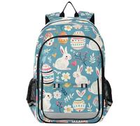 zaino sportivo per bambini 8-12: borse leggere per libri per la scuola media in colori assortiti - uova di coniglietti pasquali blu