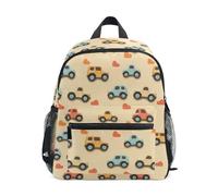 Zaino sportivo per bambini, ragazzi e ragazzi, impermeabile, con cinghia toracica, camion arcobaleno, auto, terracotta
