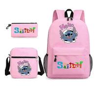 Zaino stampato Lilo Stitch, borsa casual per studenti, set da tre pezzi 37