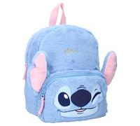 Zaino STITCH Fluffy Festival ECOPELLICCIA Disney Lilo & Stitch - Zainetto per bambini | Scuola | Asilo - Colore azzurro - dimensioni 26x21x11cm