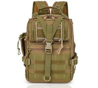 Zaino Tattico Militare Molle da Escursionismo 36-55L, Borsa da Alpinismo per Trekking, Pesca e Turismo(Brown)