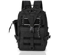Zaino Tattico Militare Molle da Escursionismo 36-55L, Borsa da Alpinismo per Trekking, Pesca e Turismo(Black)